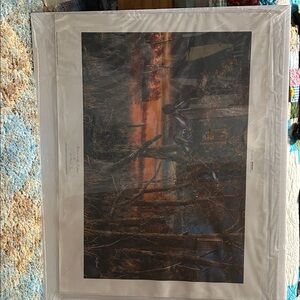 Forest Evening Art Print - Rustic Brown and Orange